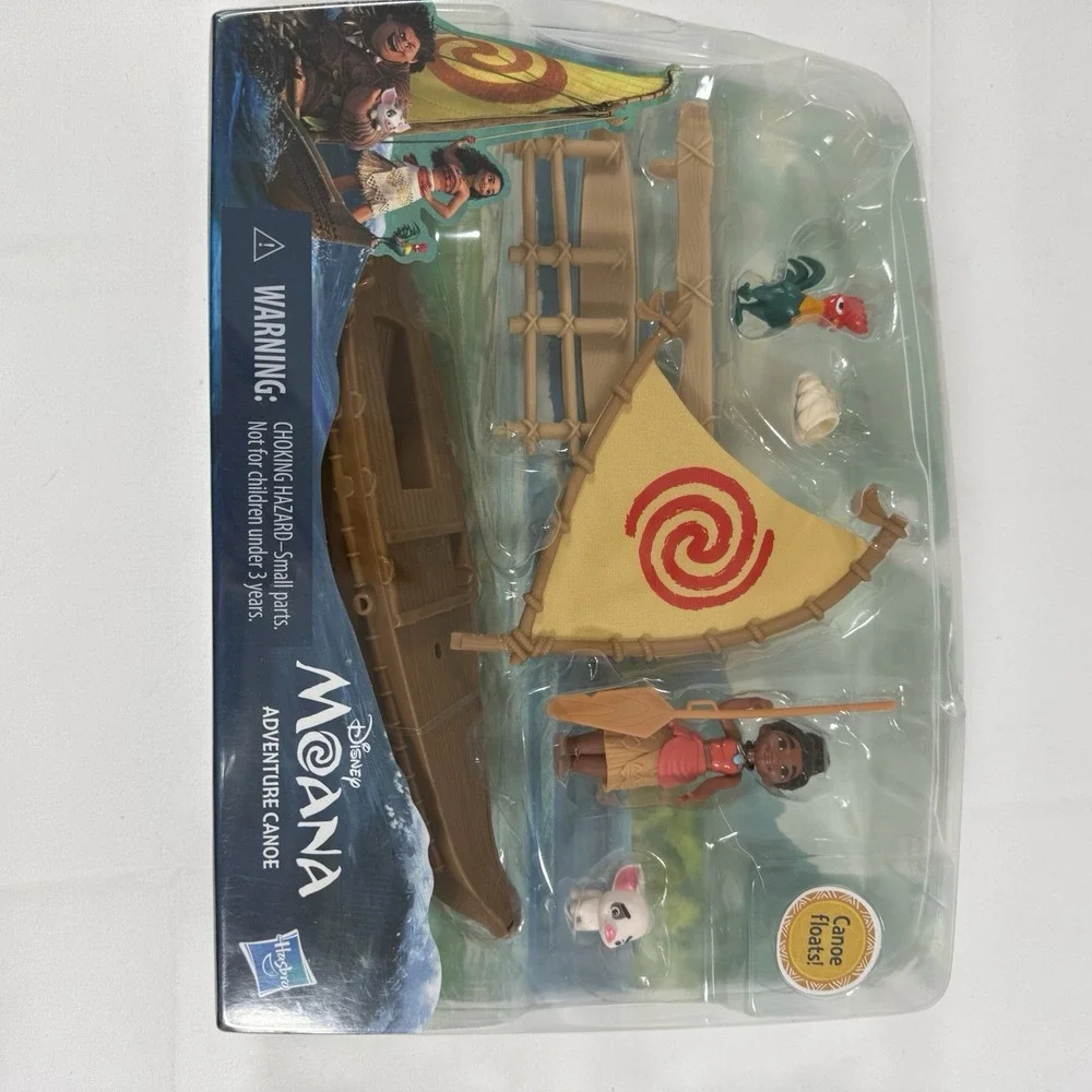 DISNEY MOANA FIGURE ADVENTURE‎ CANOE PLAYSET HEIHEI & PUA PIG MISP 2016 RARE